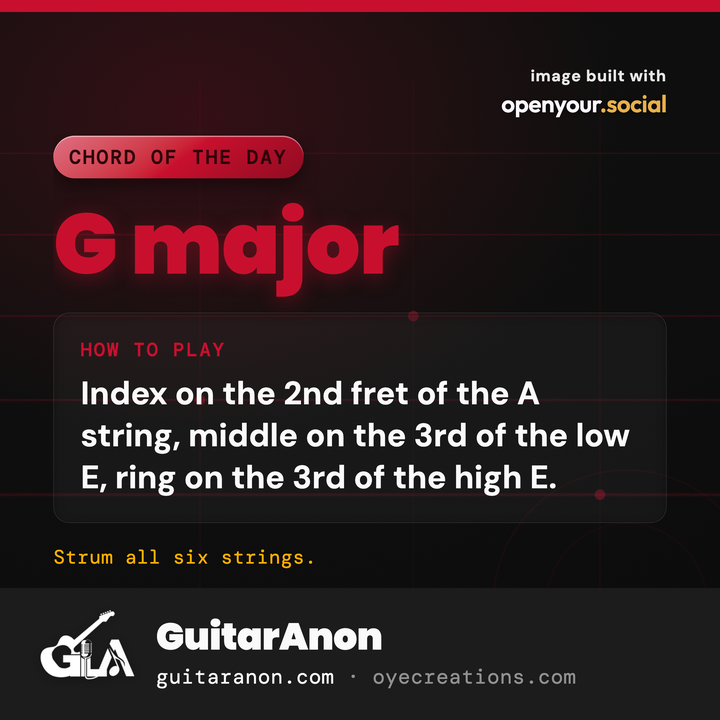 Example post: a guitar chord of the day